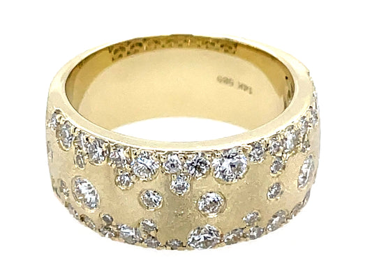 Diamond Confetti Ring, 8.6mm, Satin Finish