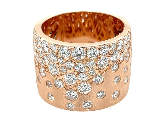 DIAMOND FLUSH SET WIDE CONFETTI RING