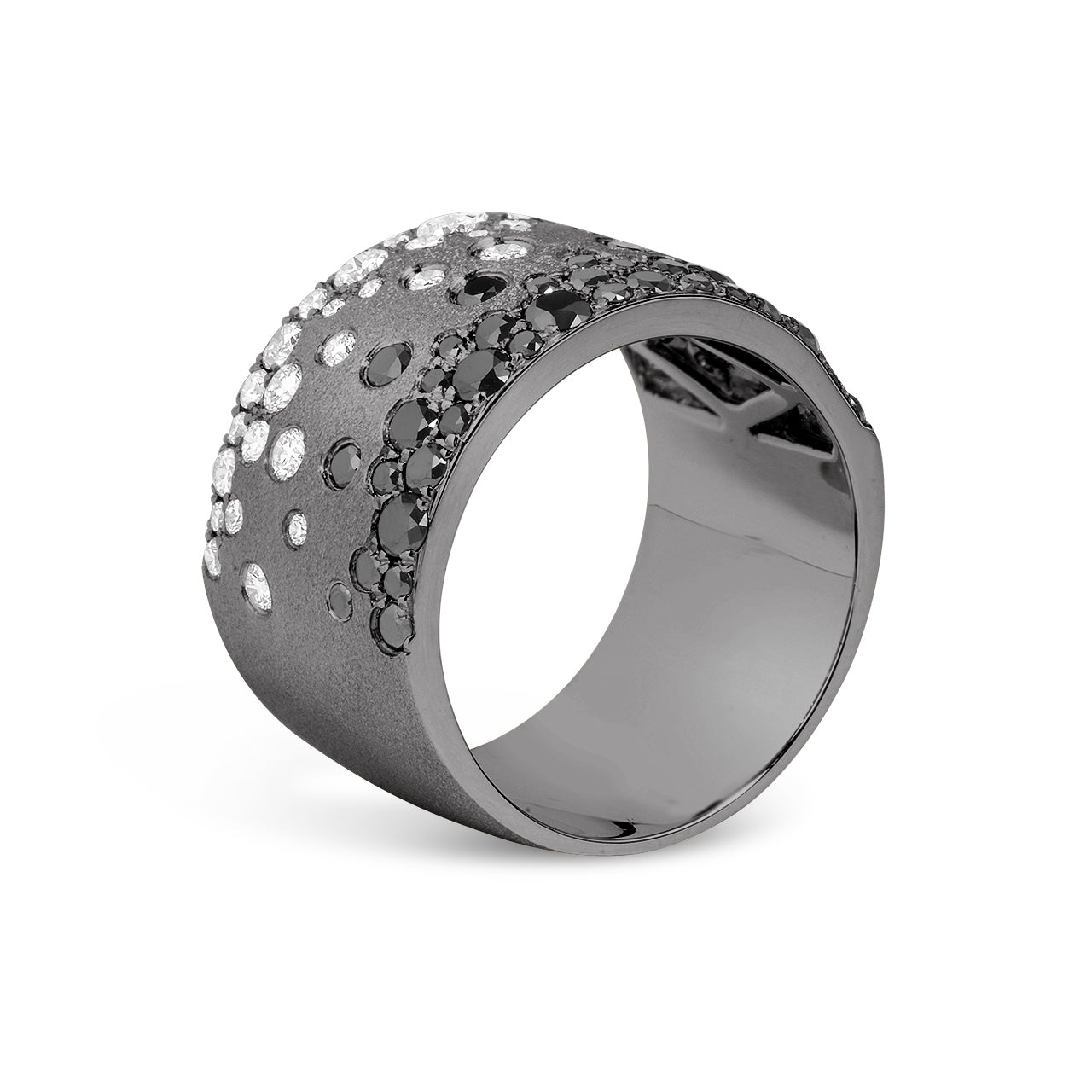 Black & White Diamond Confetti Duet Cigar Band