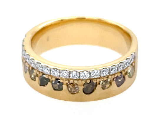 Natural Fancy Color White Diamond Ring, 6mm, Satin Finish