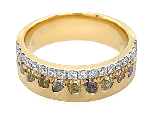 Natural Fancy Color White Diamond Ring, 6mm, Satin Finish