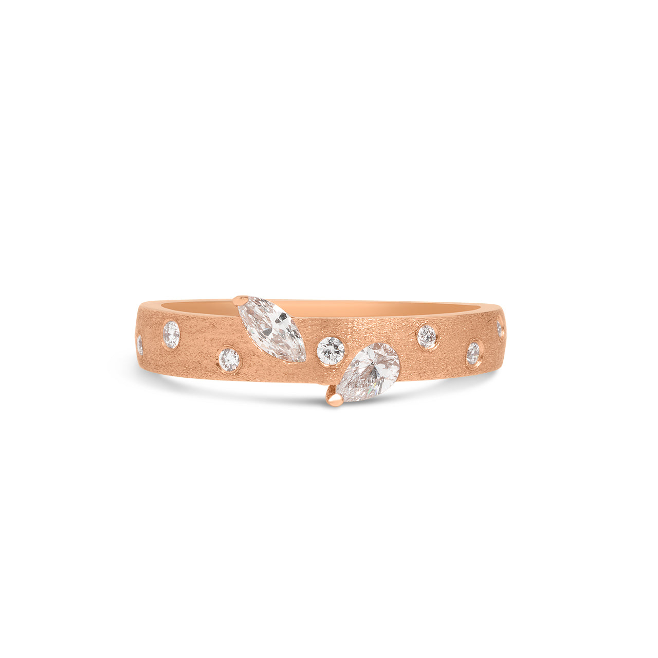 Diamond Leaf Motif Ring