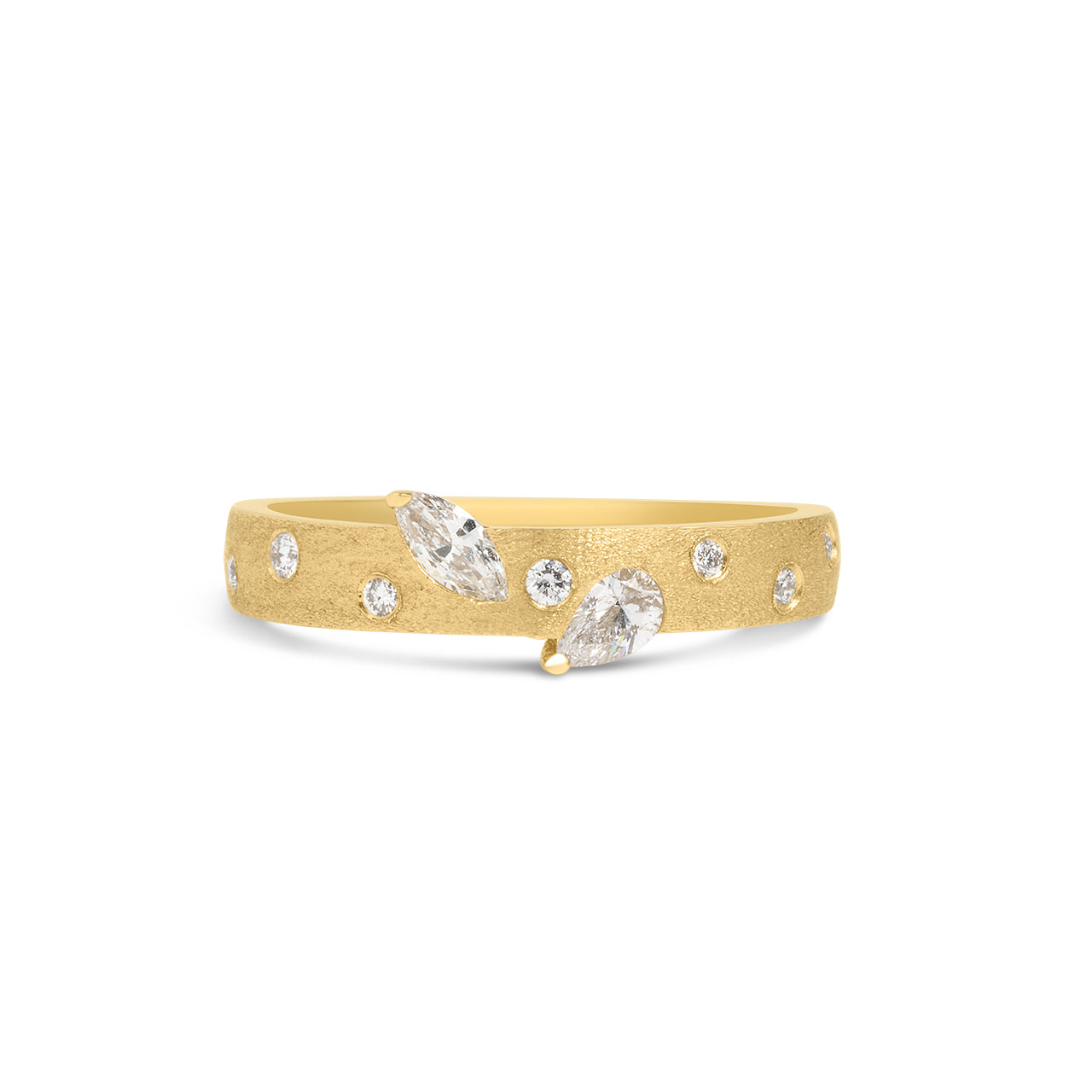 Diamond Leaf Motif Ring