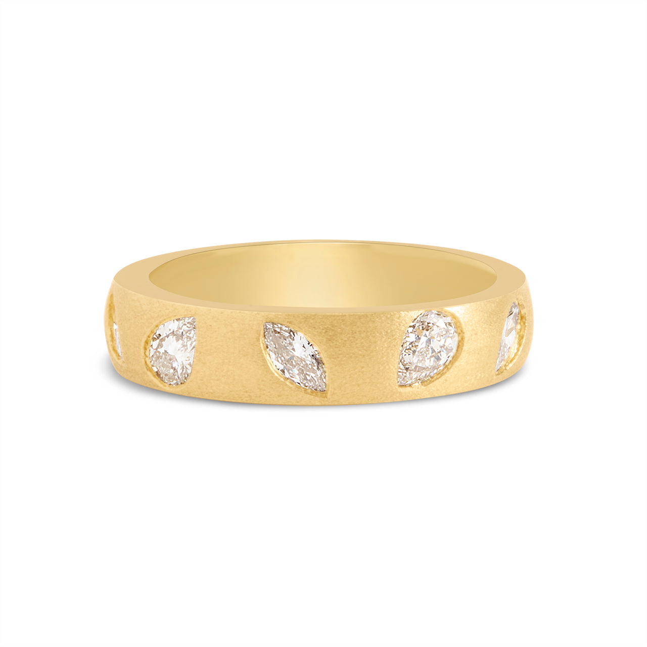 Diamond Pear & Marquise Flush Band