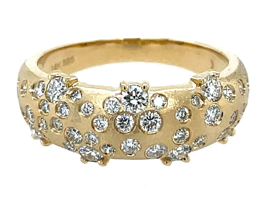 DIAMOND CONFETTI RING, 7.7MM, SATIN FINISH