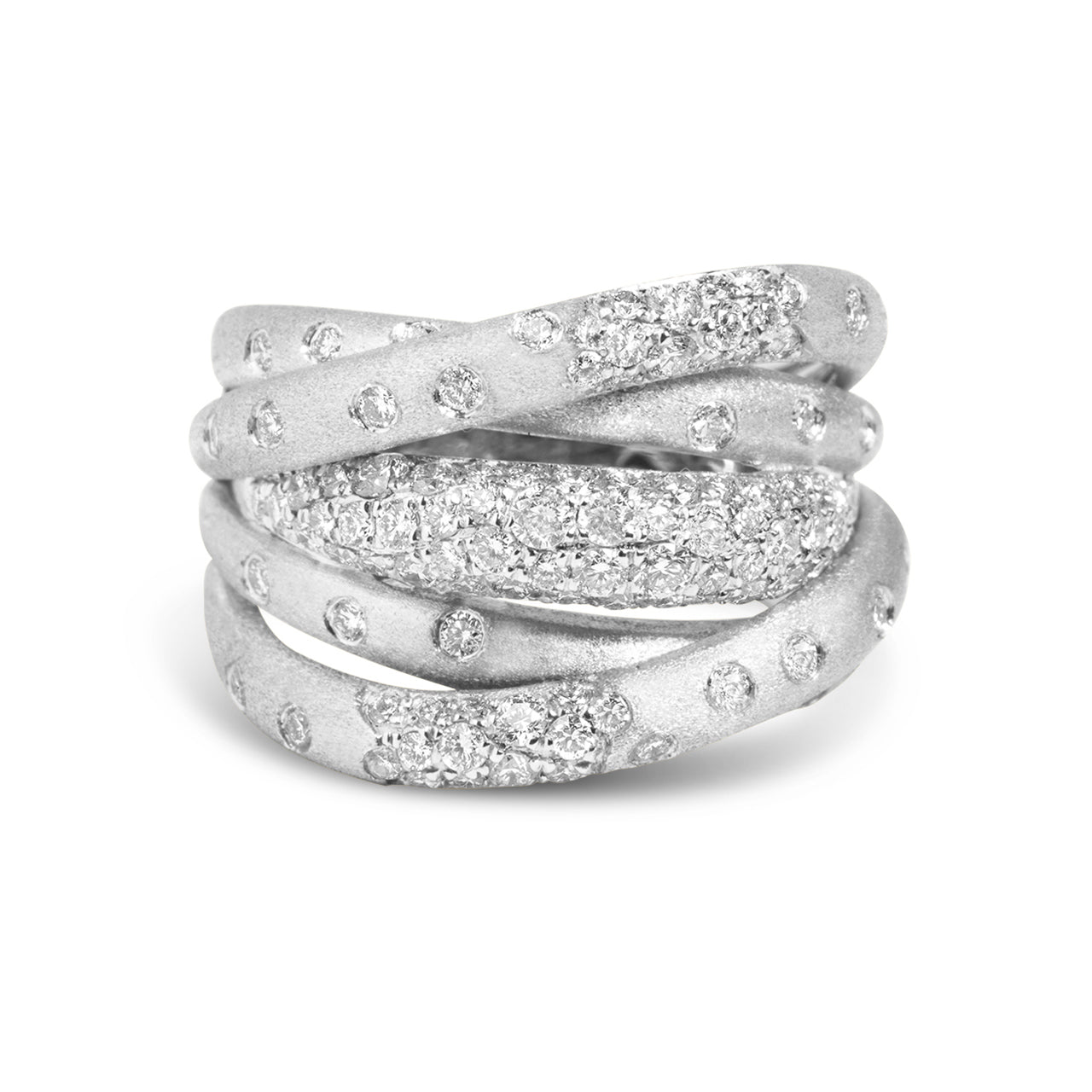 Diamond Confetti Crossover Ring