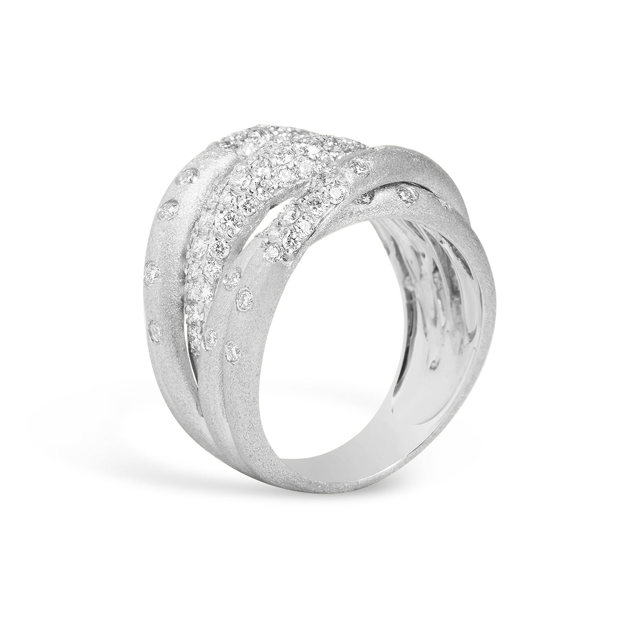 Diamond Confetti Crossover Ring