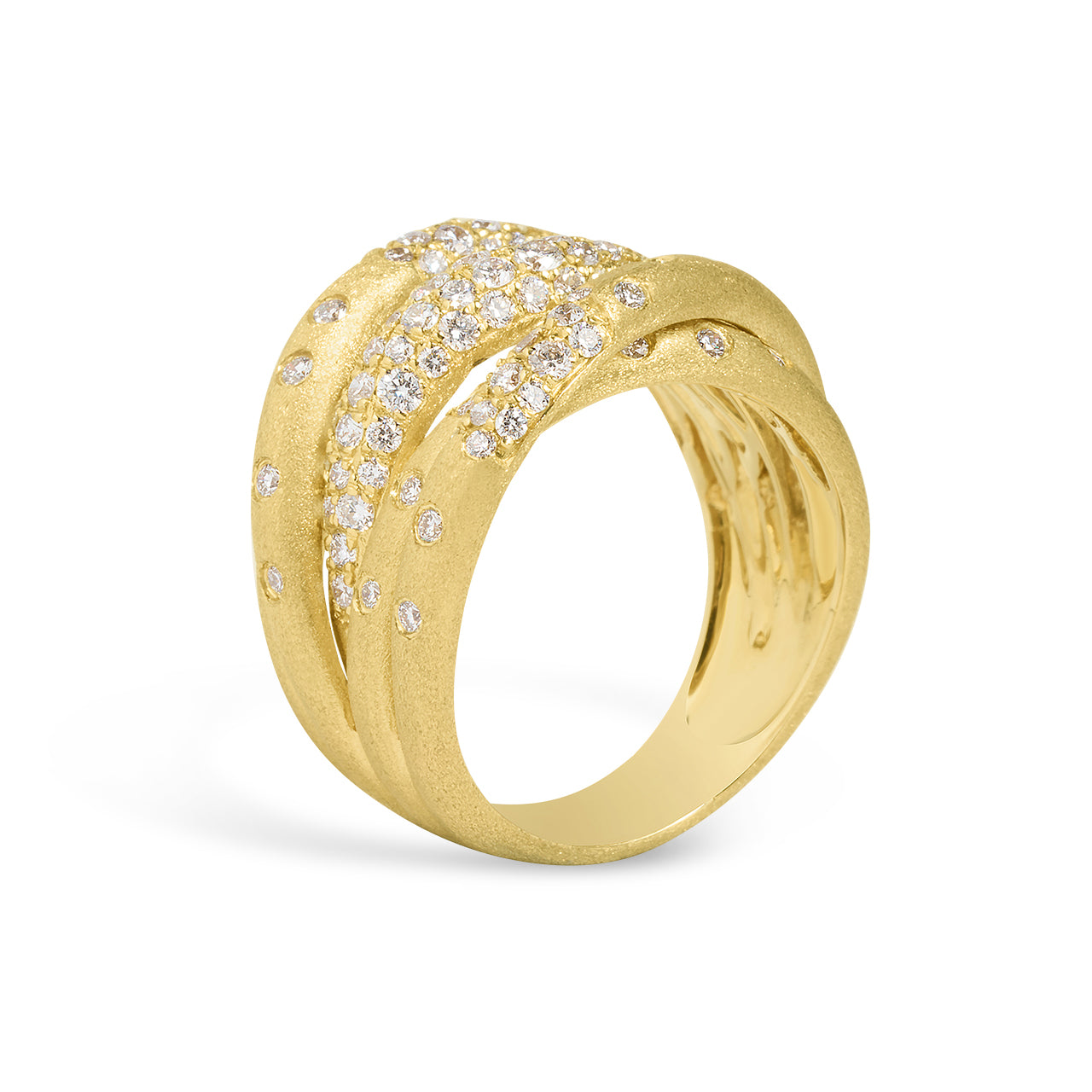 Diamond Confetti Crossover Ring