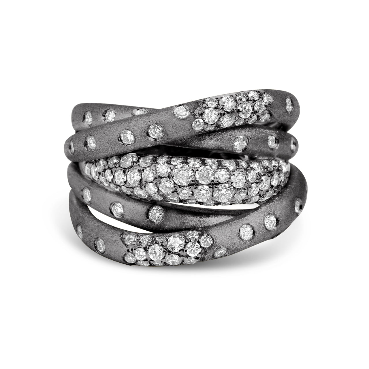 Diamond Confetti Crossover Ring