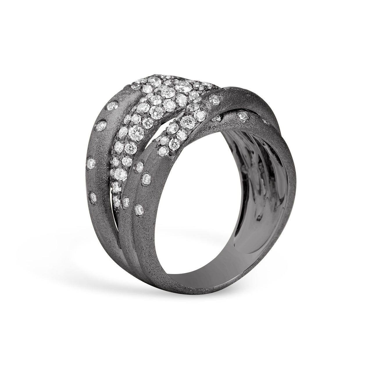 Diamond Confetti Crossover Ring