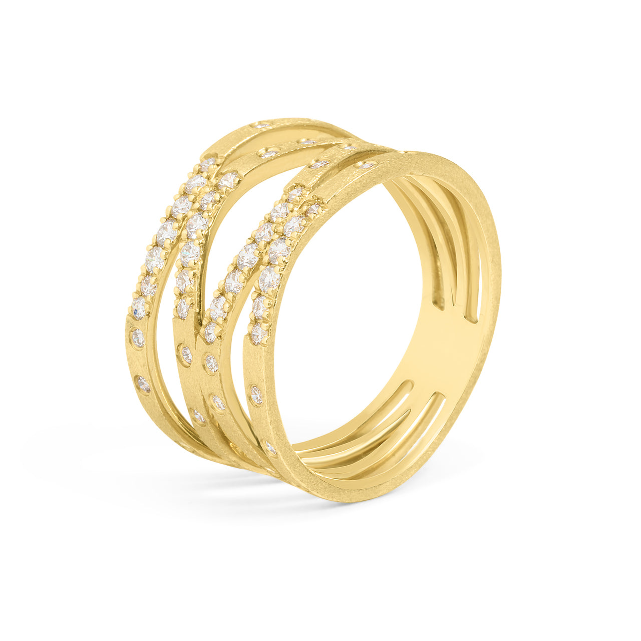 Diamond Confetti Wavy Stacked Ring