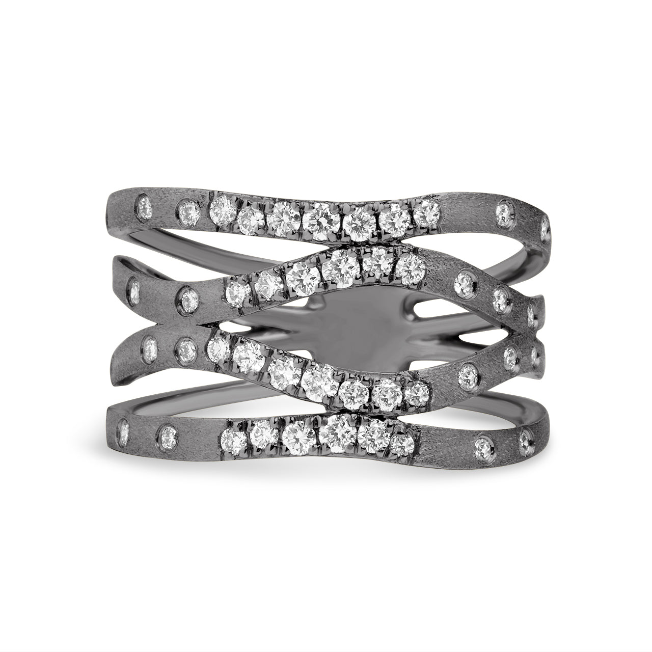 Diamond Confetti Wavy Stacked Ring