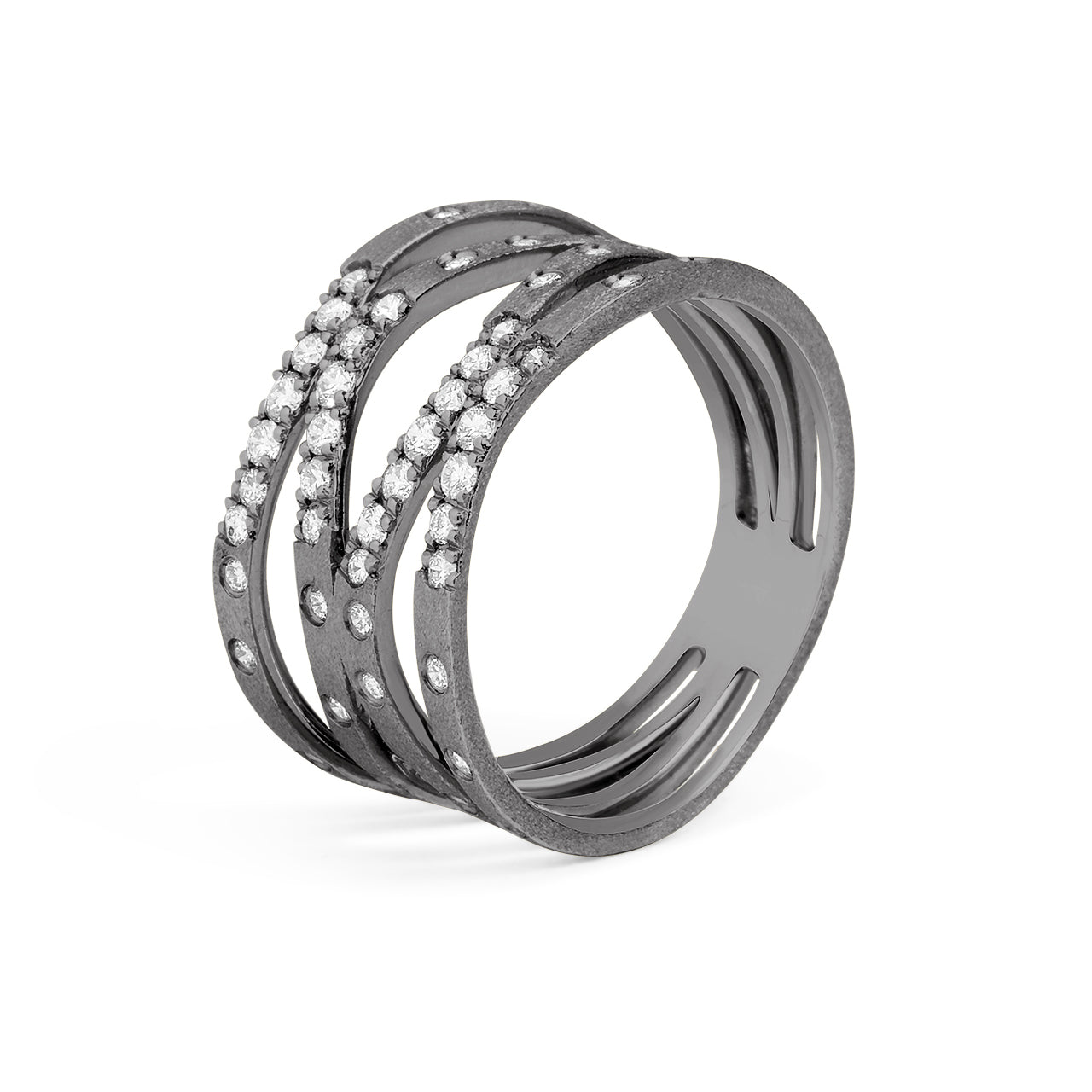 Diamond Confetti Wavy Stacked Ring