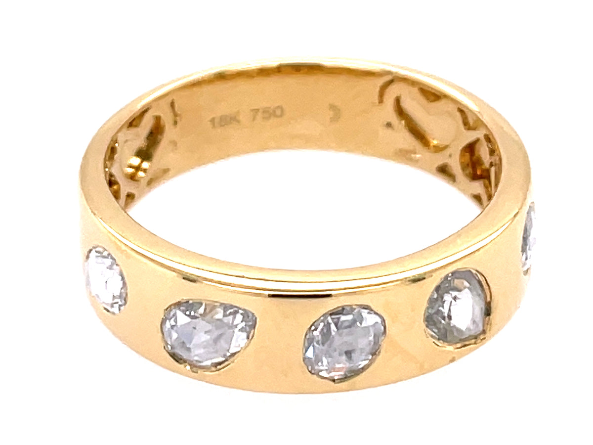DIAMOND PEARS & OVALS FLUSH SET RING, 5.3MM