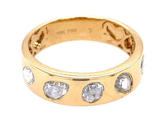 DIAMOND PEARS & OVALS FLUSH SET RING, 5.3MM