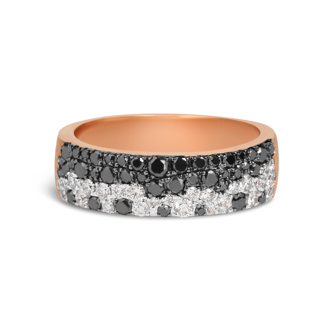 Black & White Diamond Pave Confetti 5.8mm Cigar Band