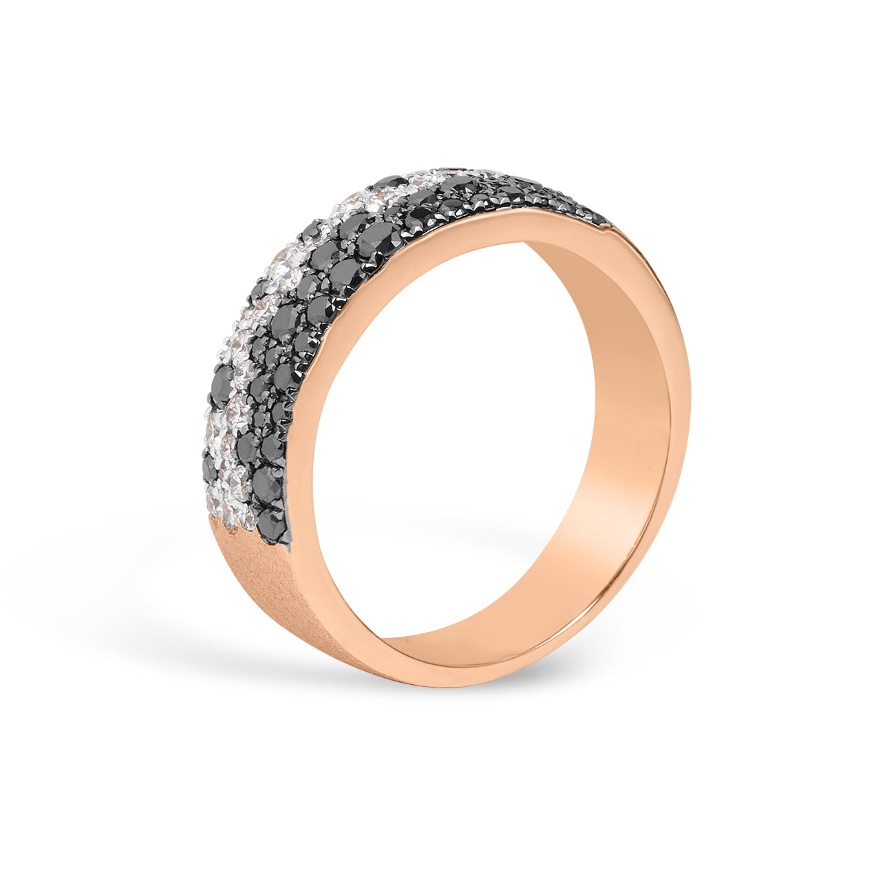 Black & White Diamond Pave Confetti 5.8mm Cigar Band