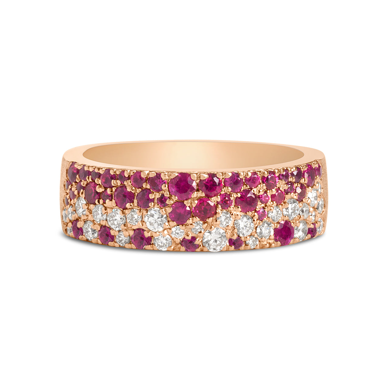 Ruby & Diamond Pave Confetti 5.8mm Cigar Band