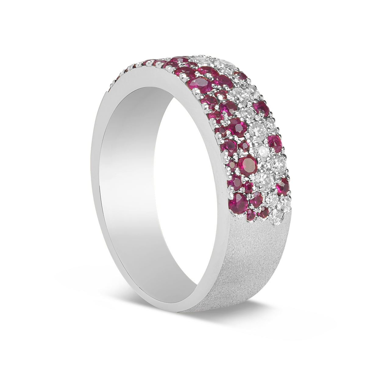 Ruby & Diamond Pave Confetti 5.8mm Cigar Band
