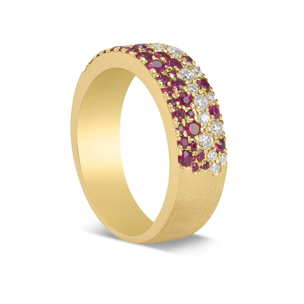 Ruby & Diamond Pave Confetti 5.8mm Cigar Band