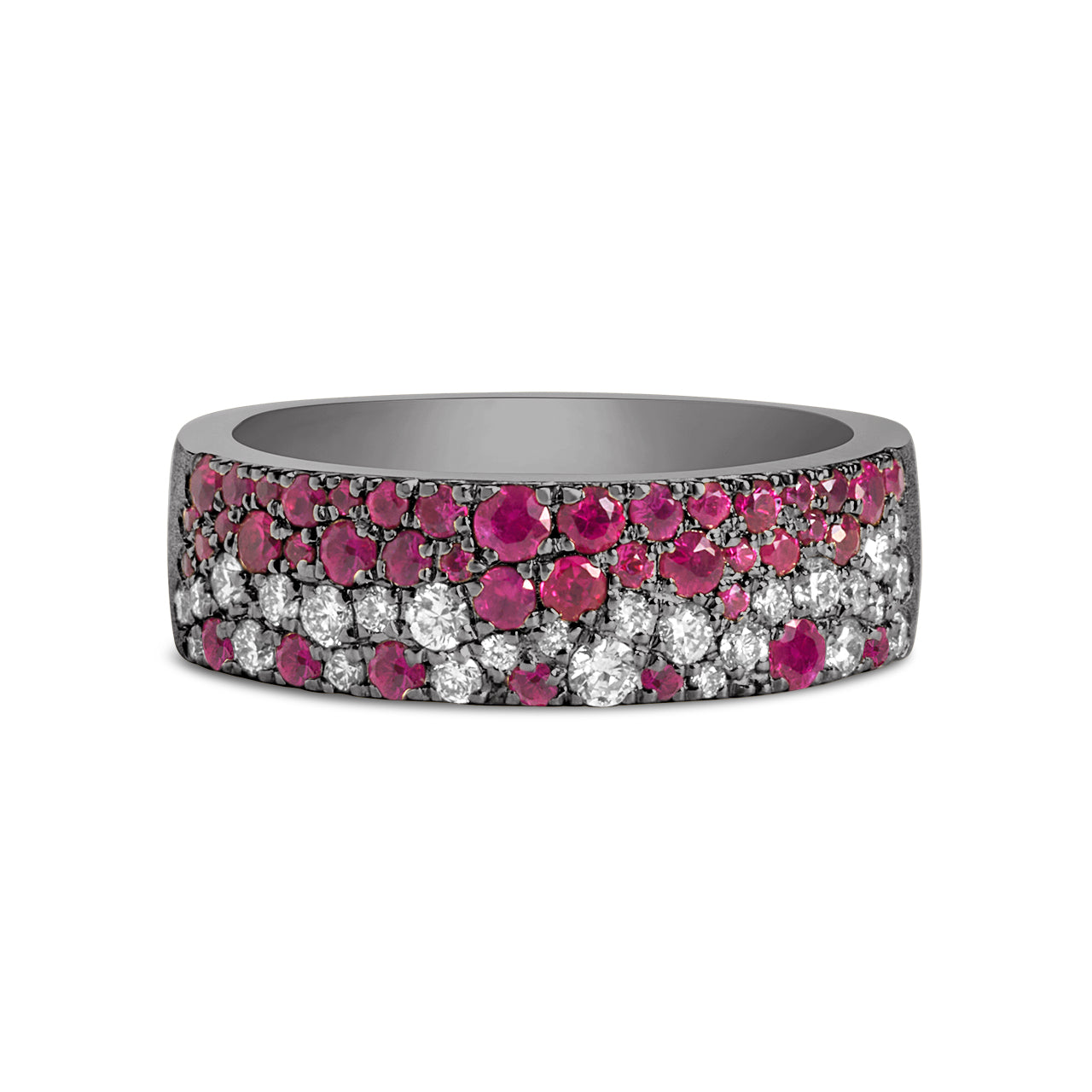 Ruby & Diamond Pave Confetti 5.8mm Cigar Band
