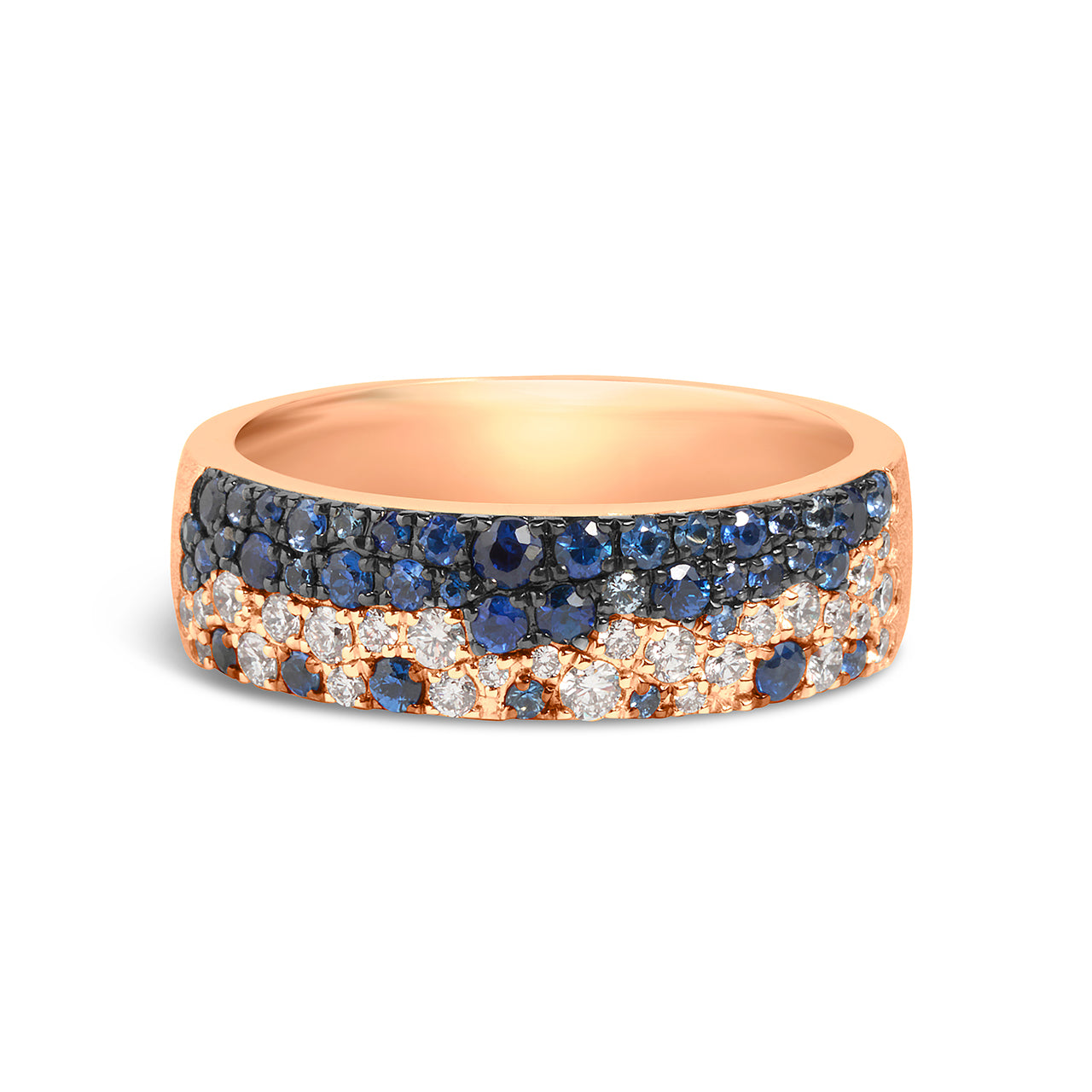 Sapphire & Diamond Pave Confetti 5.8mm Cigar Band