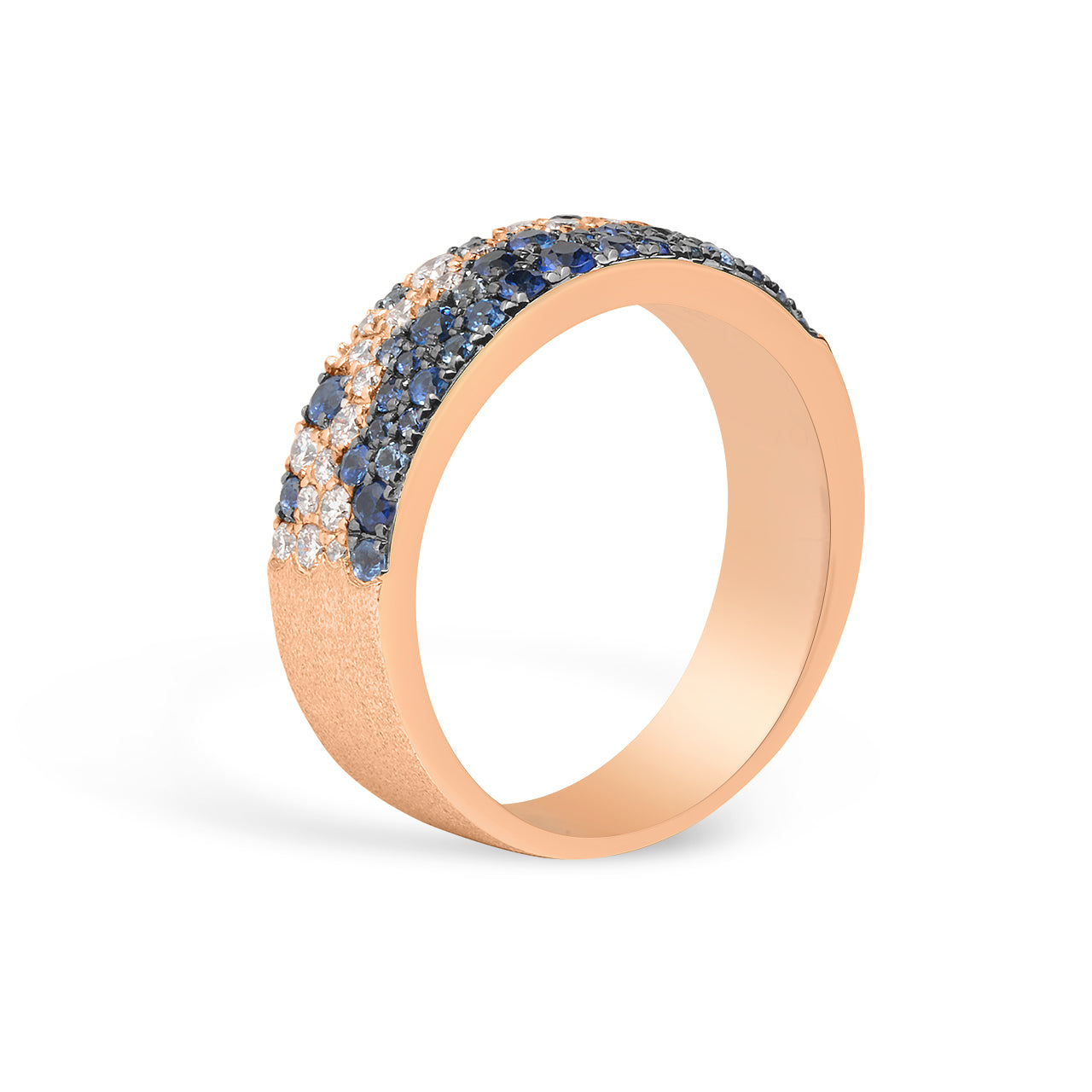 Sapphire & Diamond Pave Confetti 5.8mm Cigar Band