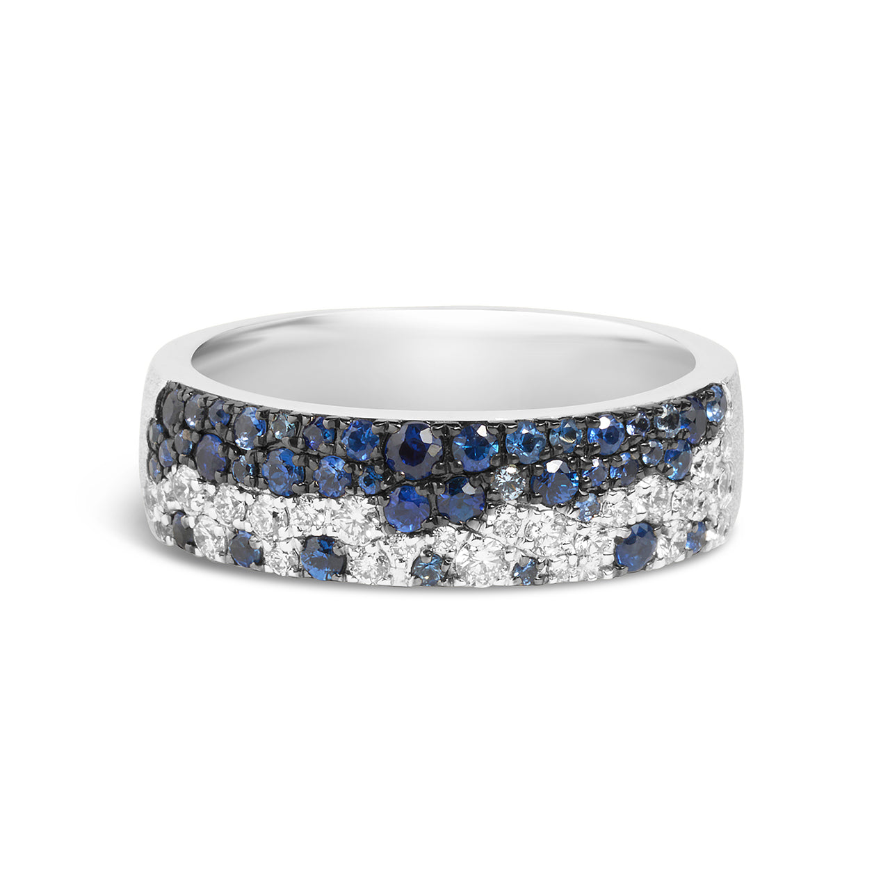 Sapphire & Diamond Pave Confetti 5.8mm Cigar Band