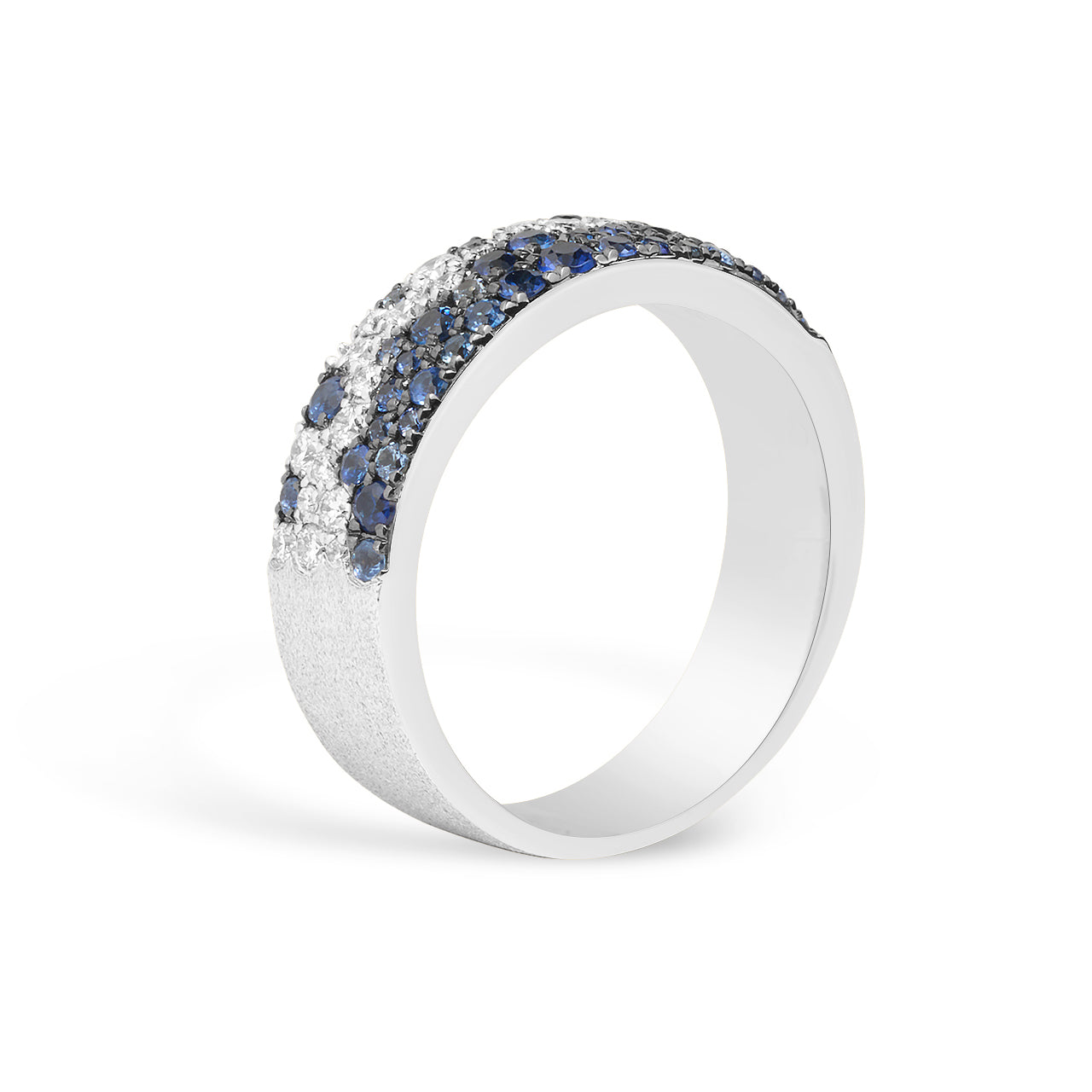 Sapphire & Diamond Pave Confetti 5.8mm Cigar Band