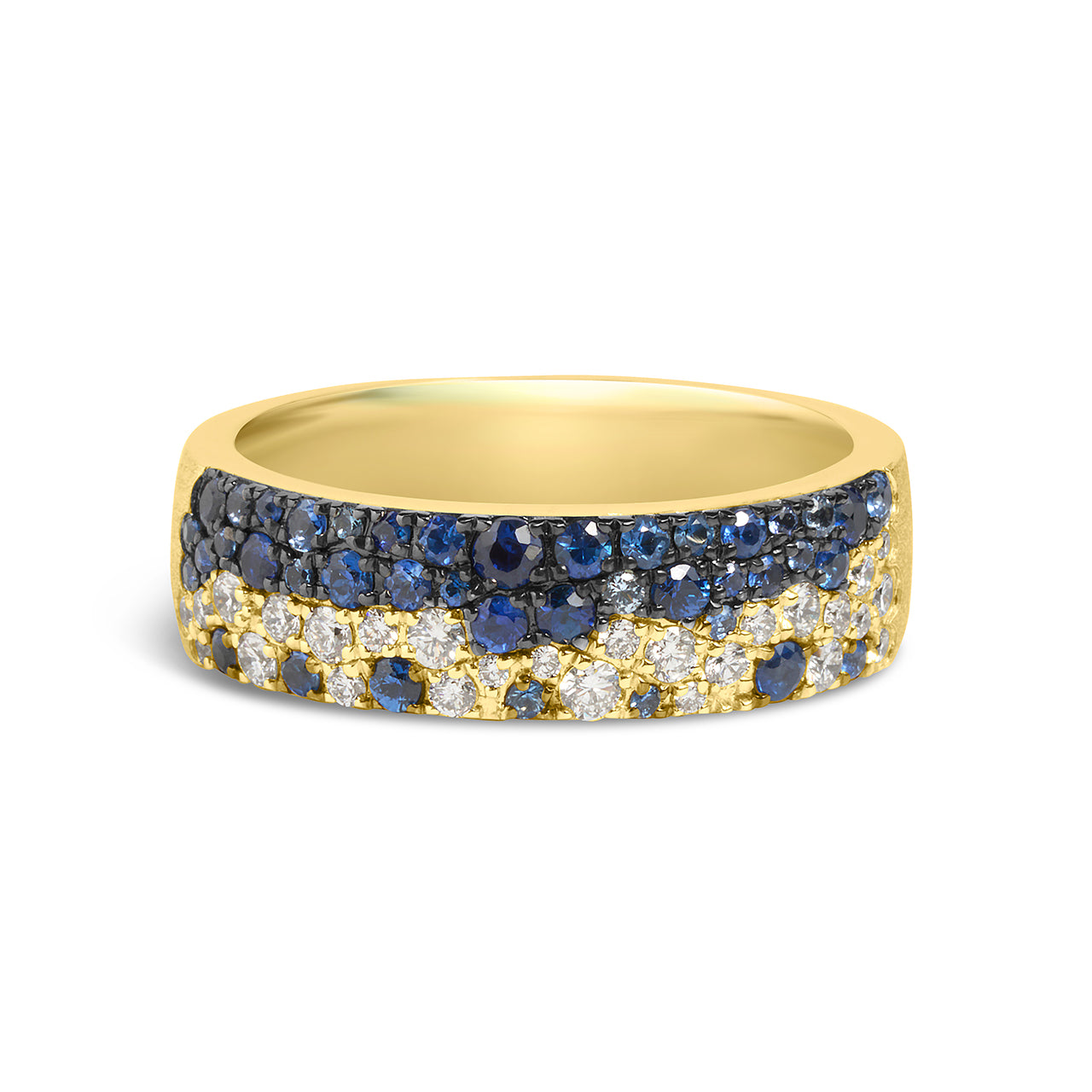 Sapphire & Diamond Pave Confetti 5.8mm Cigar Band