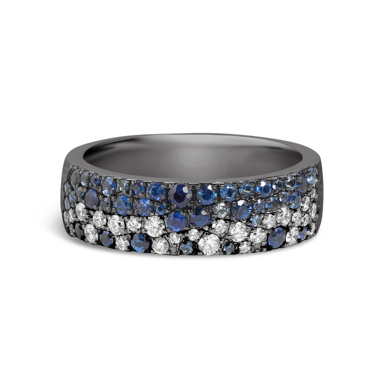 Sapphire & Diamond Pave Confetti 5.8mm Cigar Band