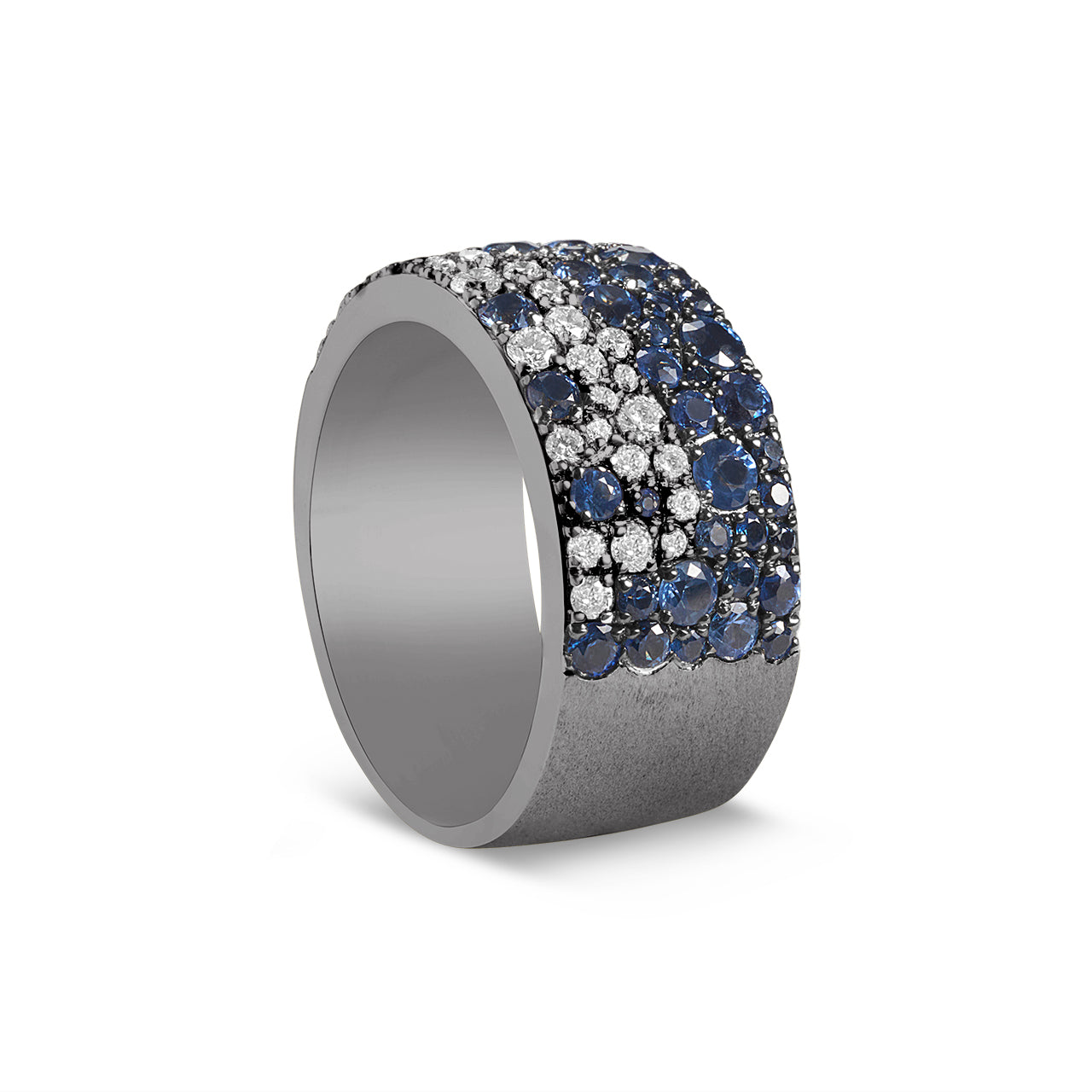 Sapphire & Diamond Pave Confetti Signature Cigar Band