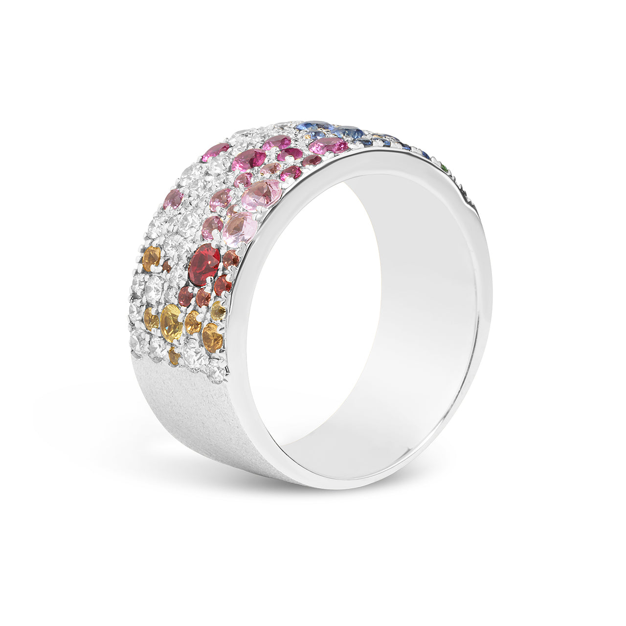 Rainbow Sapphire & Diamond Pave Confetti Signature Cigar Band