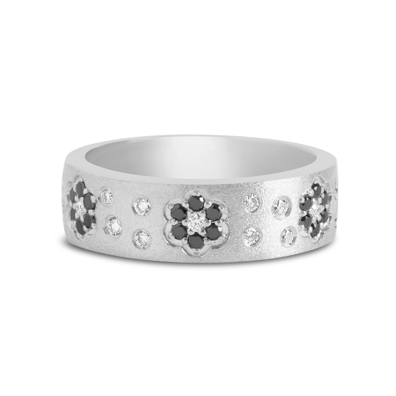 Black & White Diamond Flower Scatter Band
