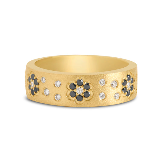 Black & White Diamond Flower Scatter Band