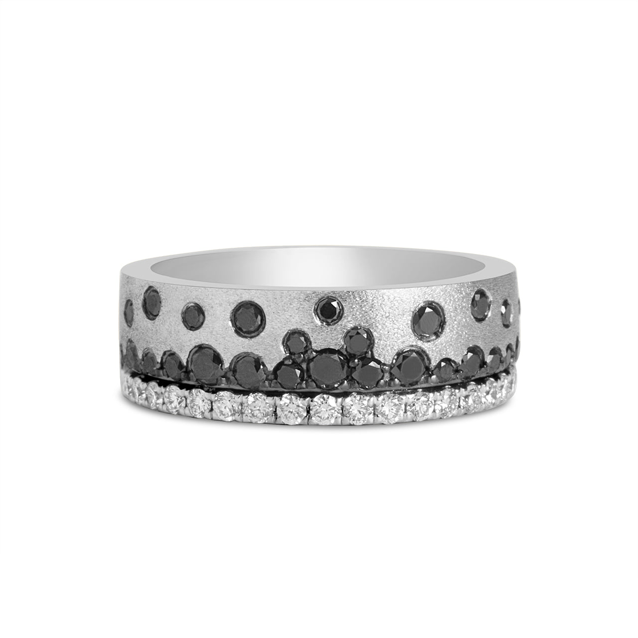 Black & White Diamond Confetti Stack Cigar Band