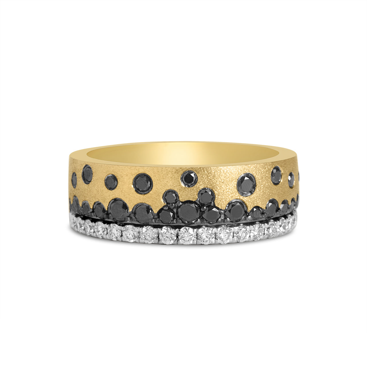 Black & White Diamond Confetti Stack Cigar Band