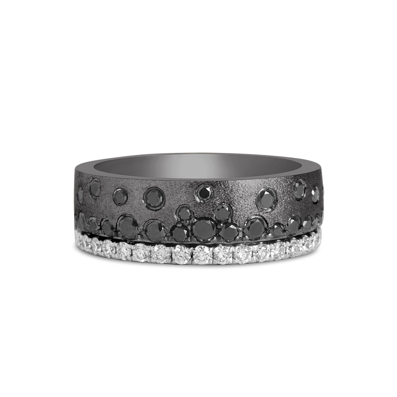 Black & White Diamond Confetti Stack Cigar Band