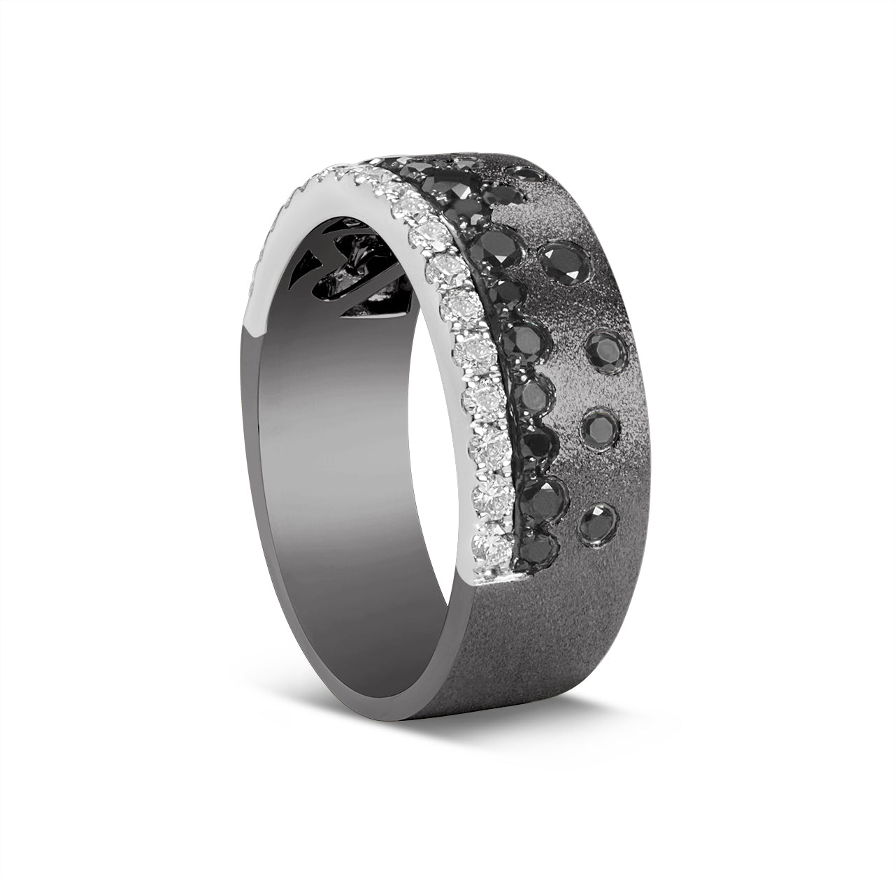 Black & White Diamond Confetti Stack Cigar Band