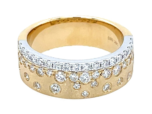 Diamond Edge Confetti Ring, 6.9mm, Satin Finish