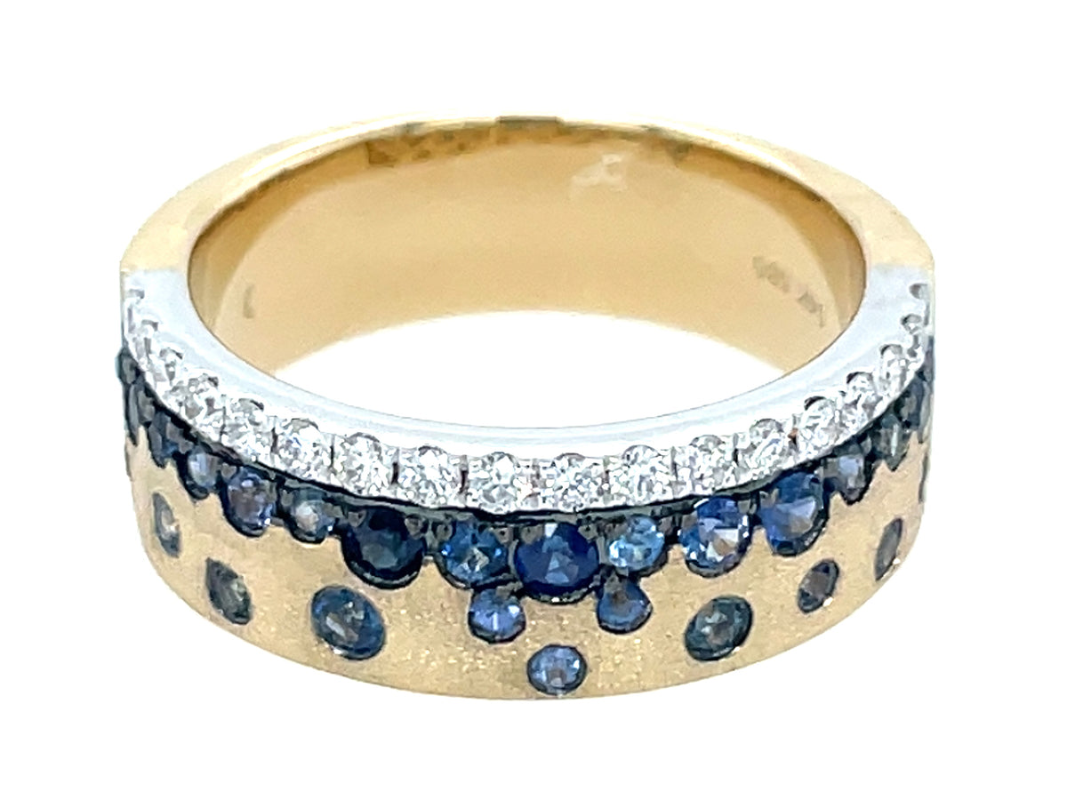 Sapphire Diamond Edge Confetti Ring