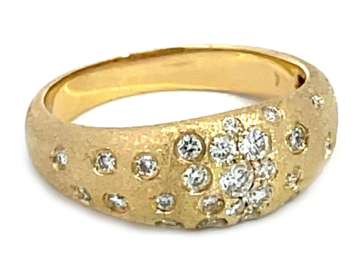 Diamond Confetti Tapered Ring, 7.6mm, Satin Finish