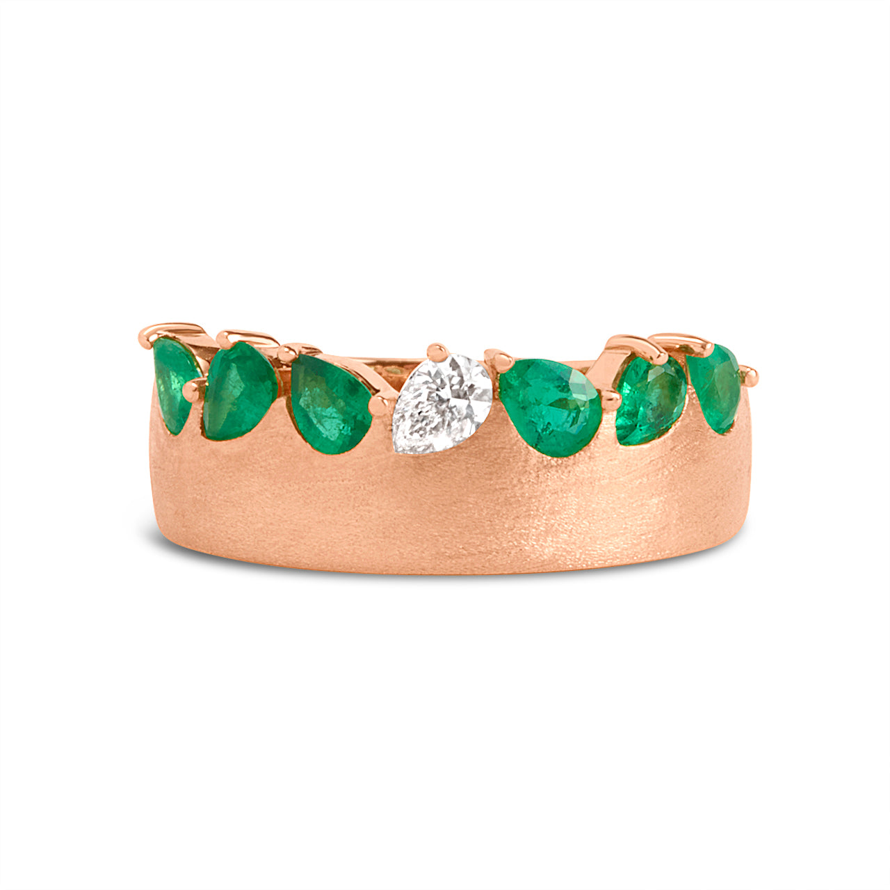 Emerald & Diamond Pear Duet Band