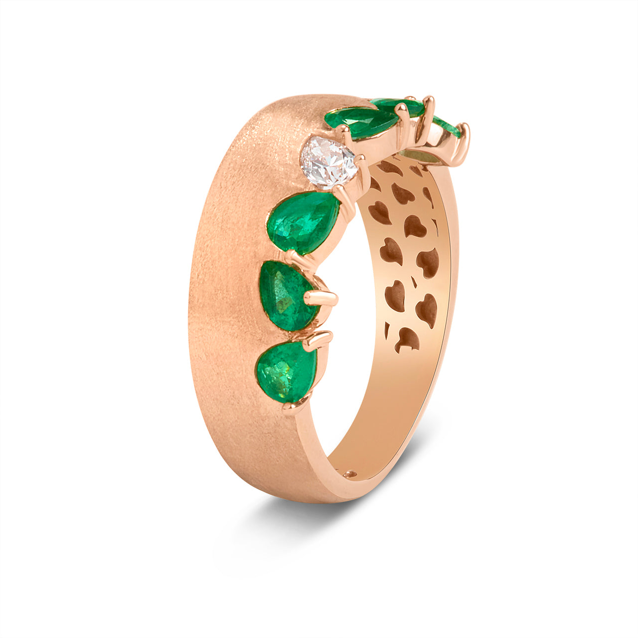 Emerald & Diamond Pear Duet Band