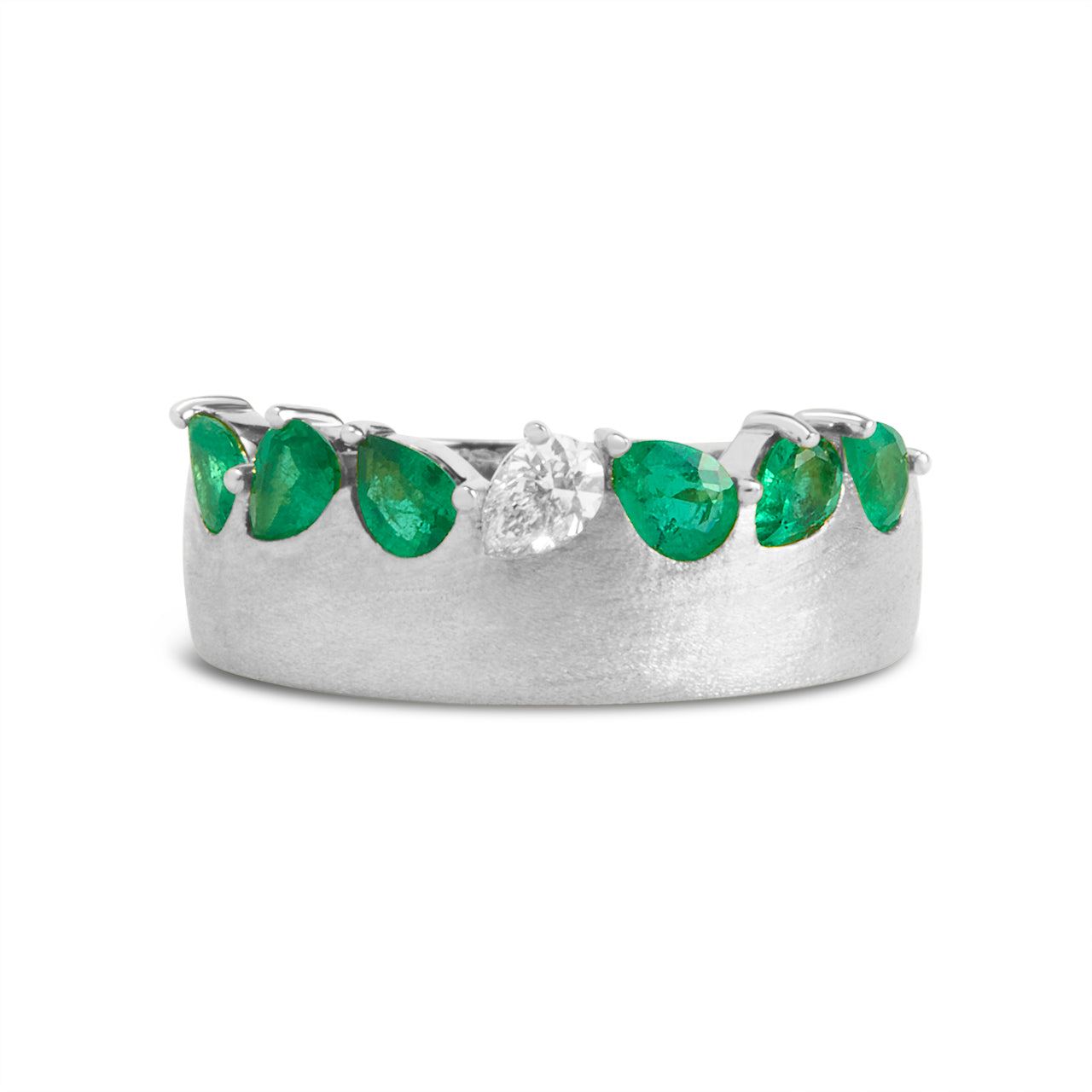 Emerald & Diamond Pear Duet Band