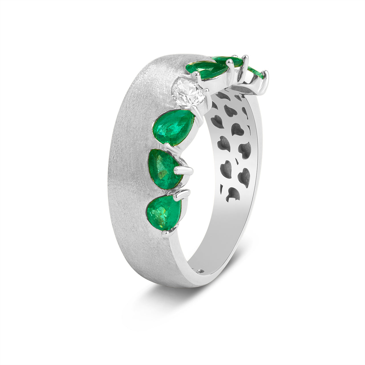 Emerald & Diamond Pear Duet Band