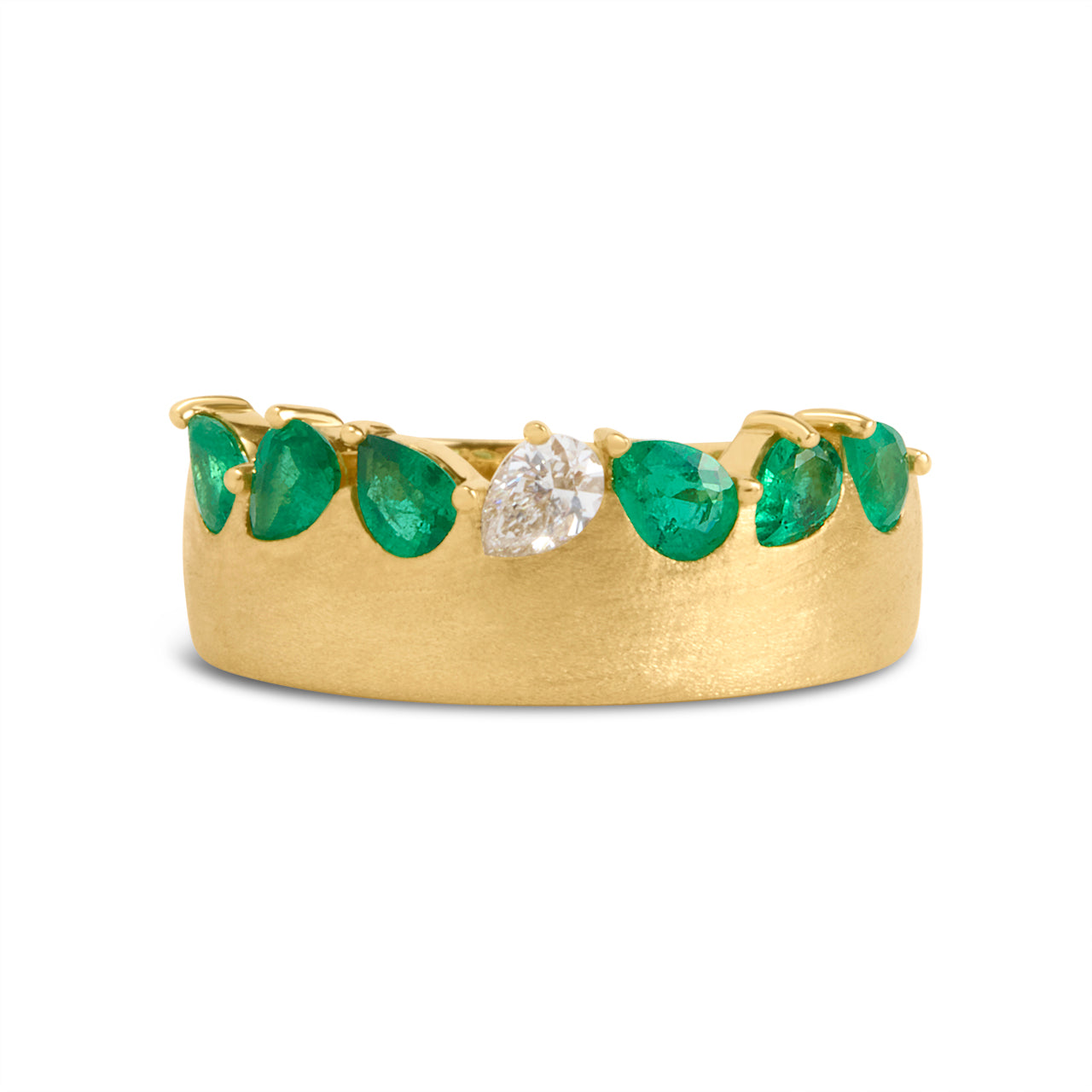 Emerald & Diamond Pear Duet Band