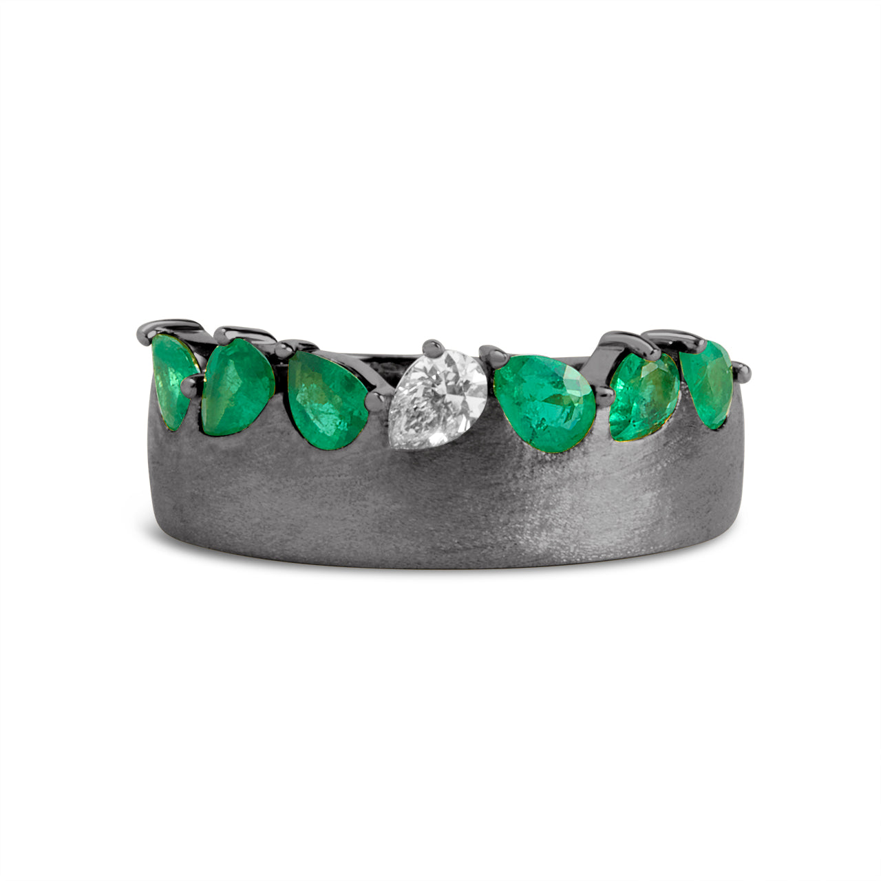 Emerald & Diamond Pear Duet Band