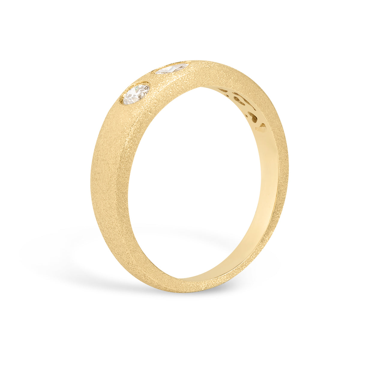 Diamond Pear & Round Flush Toi Et Moi Band