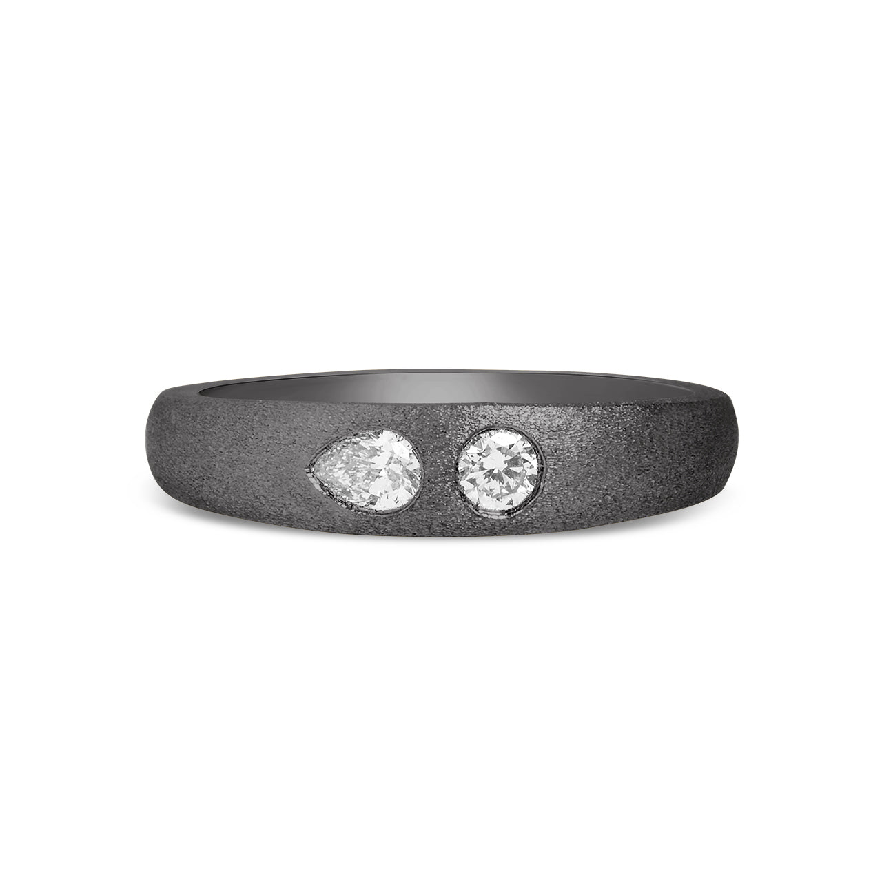 Diamond Pear & Round Flush Toi Et Moi Band